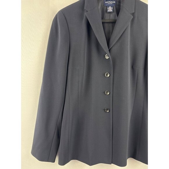 Ann Taylor Womens Black Blazer Jacket Size 6P Polyester/Rayon Blend - Picture 2 of 4